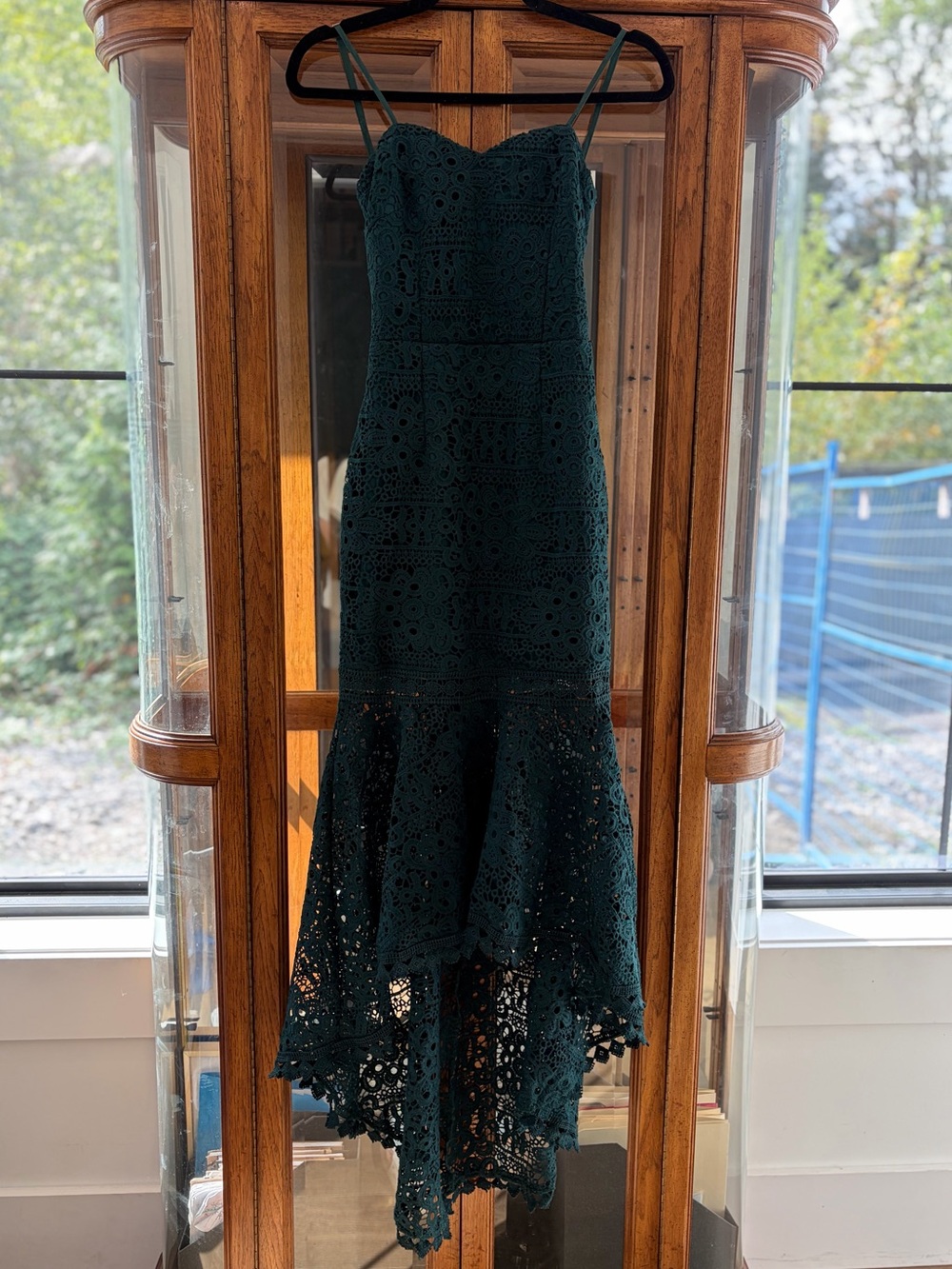 Dark Green Lace High-Low Mermaid Dress